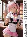 A girl cosplaying as a maid 110159967