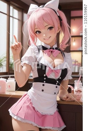 A girl cosplaying as a maid 110159967