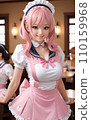 A girl cosplaying as a maid 110159968