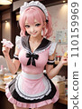 A girl cosplaying as a maid 110159969