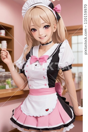 A girl cosplaying as a maid A girl cosplaying as a maid 110159970