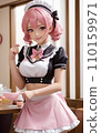 A girl cosplaying as a maid 110159971