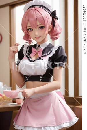 A girl cosplaying as a maid A girl cosplaying as a maid 110159971