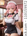 A girl cosplaying as a maid 110159972
