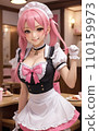 A girl cosplaying as a maid 110159973