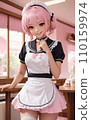 A girl cosplaying as a maid 110159974