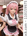 A girl cosplaying as a maid 110159975