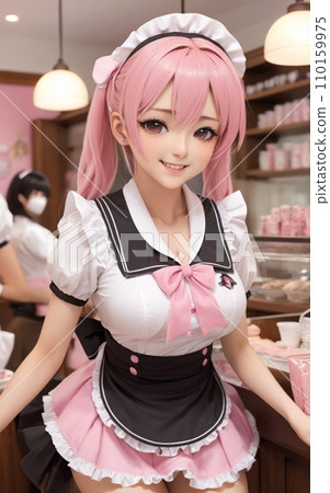 A girl cosplaying as a maid 110159975