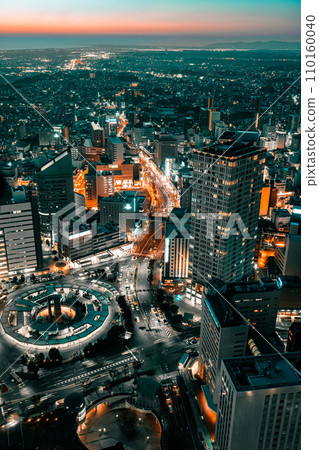 Evening view from Hamamatsu Act Tower in Hamamatsu City, Shizuoka Prefecture, Evening view from Hamamatsu Act Tower in Hamamatsu City, Shizuoka Prefecture, 110160040