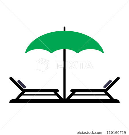 beach chair icon beach chair icon 110160739
