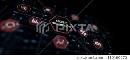 Cost reduction business finance concept on abstract virtual screen Cost reduction business finance concept on abstract virtual screen 110160970