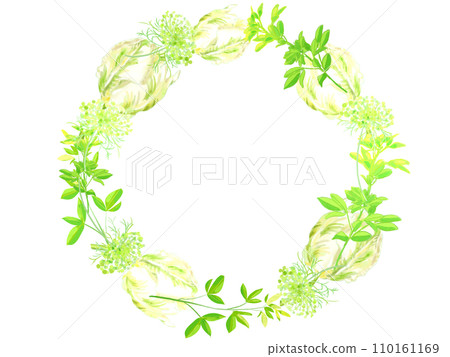 white flowers and green wreath white flowers and green wreath 110161169