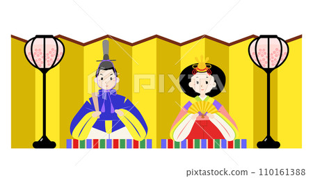 女兒節 - 皇后和雛人偶(有背景,無主線) 女兒節 - 皇后和雛人偶(有背景,無主線) 110161388