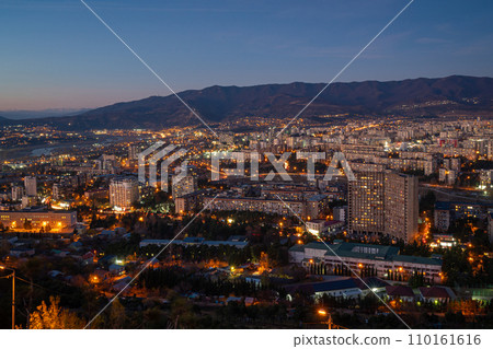 Old soviet residential district Gldani at night. Tbilisi 110161616
