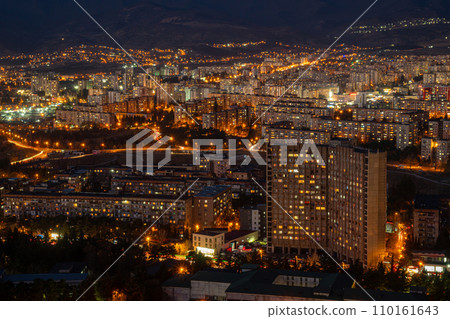 Old soviet residential district Gldani at night. Tbilisi Old soviet residential district Gldani at night. Tbilisi 110161643