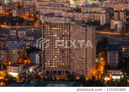 Old soviet residential district Gldani at night. Tbilisi 110161666