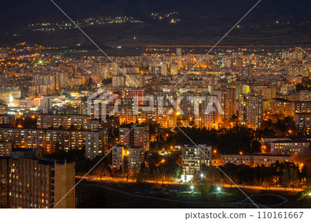 Old soviet residential district Gldani at night. Tbilisi 110161667
