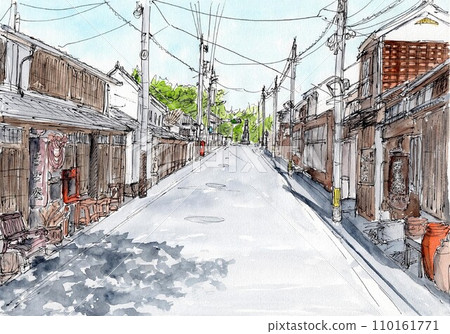 Old street lined with famous houses 110161771