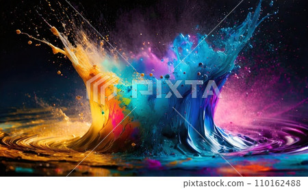 AI-generated image: Illustration of water splashes 110162488