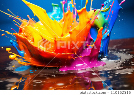 Abstract splashes of colorful paint AI image generation Abstract splashes of colorful paint AI image generation 110162516