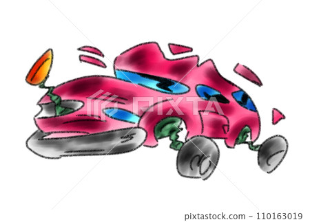 A broken car with nothing but scraps 110163019