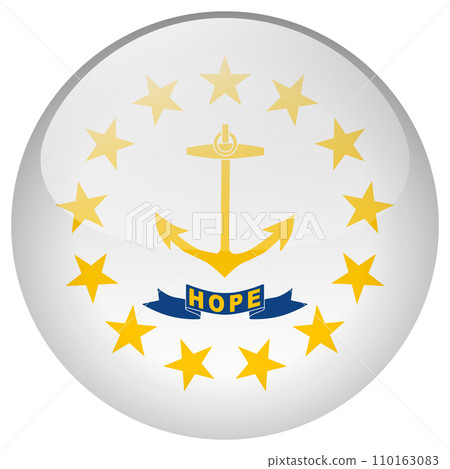 Rhode Island flag button. Rhode Island flag button. 110163083