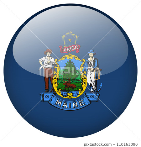 the State of Maine flag button. the State of Maine flag button. 110163090