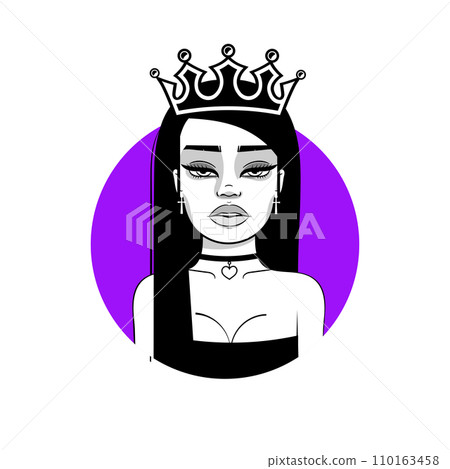 Beautiful woman s face logo design template. Hair, girl, leaf symbol. Abstract design concept for beauty salon, massage, magazine, cosmetic and spa. Premium 110163458