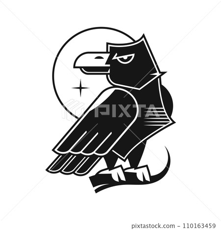 Crow logo. Isolated Crow on white background. illustration 110163459