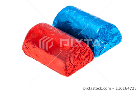 chocolate candies in foil isolated chocolate candies in foil isolated 110164723