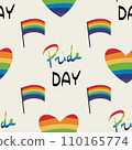 seamless pattern LGBTQ Pride Parade Set. Vector illustration of a gay pride parade. A group of people participating in the Pride parade. LGBT community 110165774