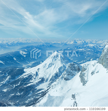 Winter Dachstein mountain massif panorama 110166109