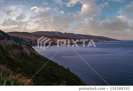 Summer morning Adriatic coastline, Bar, Montenegro 110166191