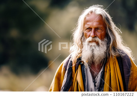 AI-generated content. Guru walking in the nature - Wisdom in Age AI-generated content. Guru walking in the nature - Wisdom in Age 110167222