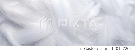 白色的羽毛。其柔軟的質地和保暖性使其適用於床上用品和服裝，可支持睡眠和健康。 AI生成影像 110167265