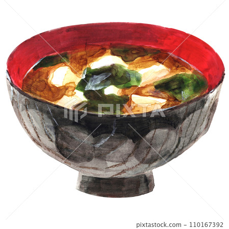 味噌湯 1 水彩（丙烯）插圖 110167392