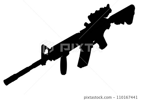 M4 Carbine with optic sight black silhouette 110167441