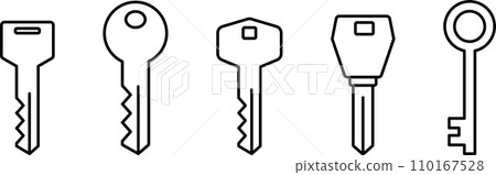 Key line drawing icon set 110167528