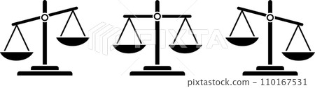 Balance silhouette icon set 110167531