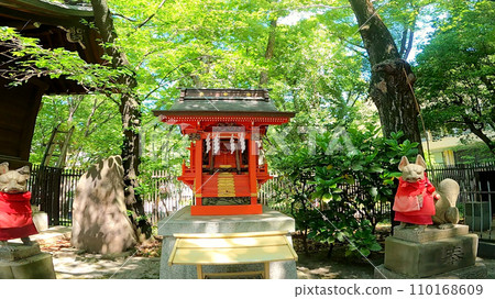 日本東京新宿區十二社熊野神社。新宿中央公園附近充滿大自然氣息的神社 110168609
