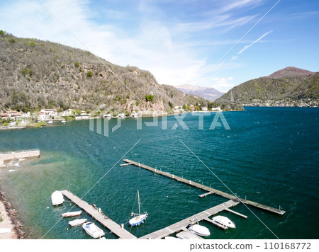 Beautiful Varena village on Lake Como riviera in Lombardy, Italy. 110168772