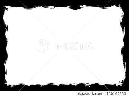 Abstract grunge texture background, rough edge frame, distressed border, black and white vector illustration template for poster, web site, banner. 110169230