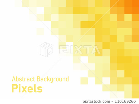 Pixels disintegrate pattern. geometric mosaic background, yellow color gradient vector illustration template for wallpaper, poster, web banner. Pixels disintegrate pattern. geometric mosaic background, yellow color gradient vector illustration template for wallpaper, poster, web banner. 110169260