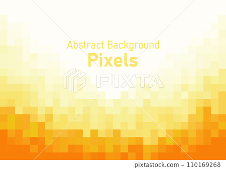 Pixels disintegrate pattern. geometric mosaic background, yellow color gradient vector illustration template for poster, wallpaper, web banner. Pixels disintegrate pattern. geometric mosaic background, yellow color gradient vector illustration template for poster, wallpaper, web banner. 110169268