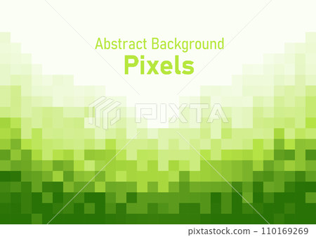 Pixels disintegrate pattern. geometric mosaic background, green color gradient vector illustration template for web banner, poster, wallpaper. 110169269