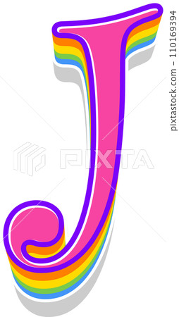 Pink Rainbow Alphabet 110169394