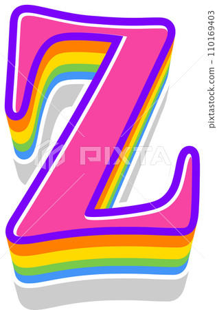 Pink Rainbow Alphabet 110169403
