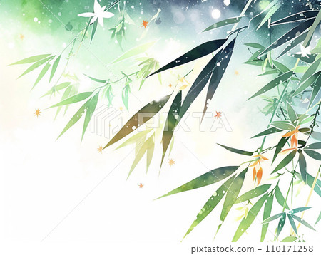 七夕竹裝飾插畫背景AI圖像 110171258