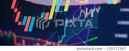 market investment trading. Financial chart with up trend line graph. Wealth management with risk diversification concept. 110171567