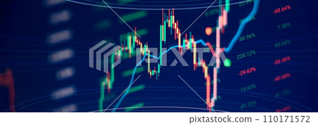 market investment trading. Financial chart with up trend line graph. Wealth management with risk diversification concept. 110171572